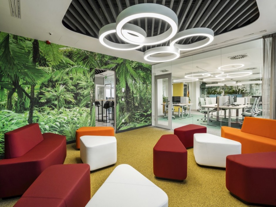 SIEMENS irodák, egyedi gyártású LED lámpákkal